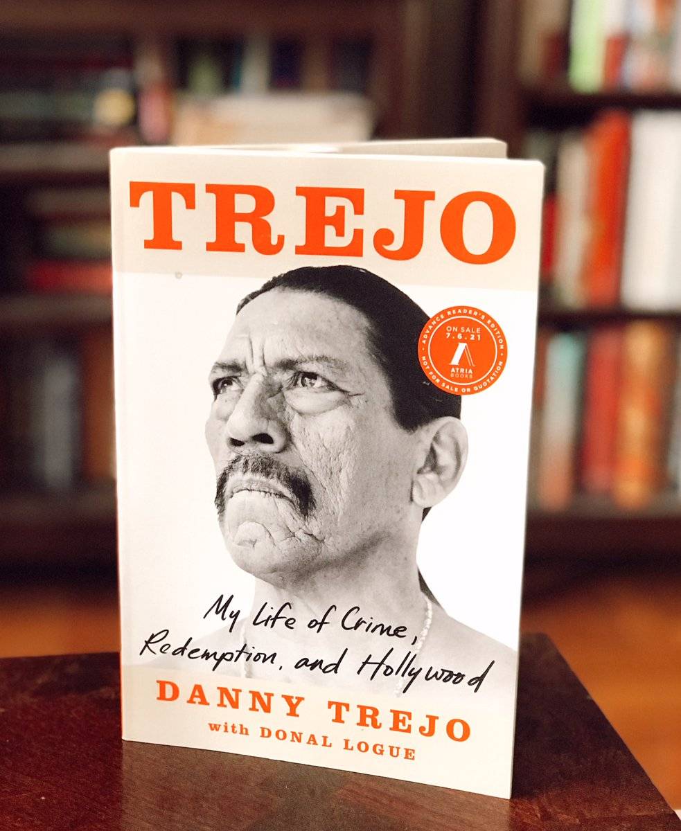 A photo of the book Trejo, by Danny Trejo. He looks mean on the cover, but we know the truth - he's a teddy bear